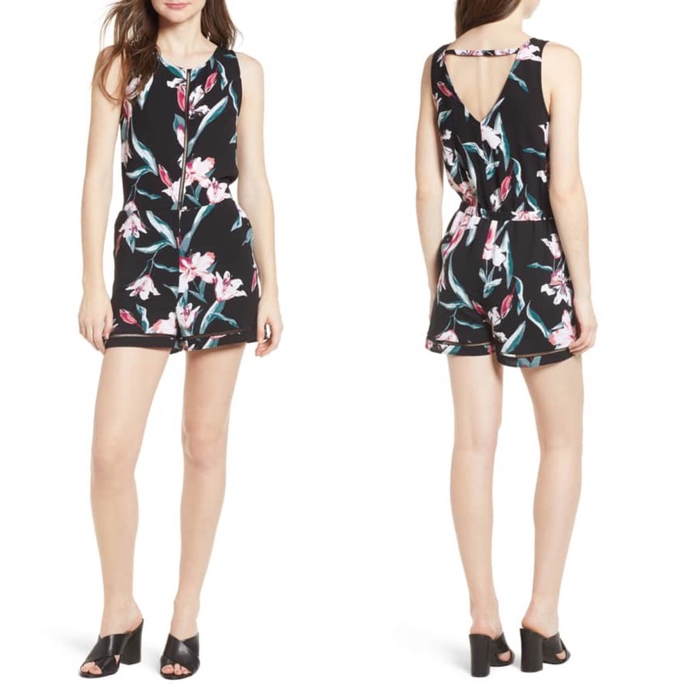 NWOT Leith Floral Lattice Romper